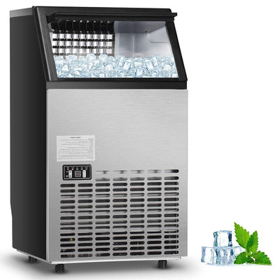 Commercial Home Ice Maker Machine, Built - in Stainless Steel Electric Ice Cube Maker, 33lbs Storage Capacity & Ice ShovelQuantumX Chargers