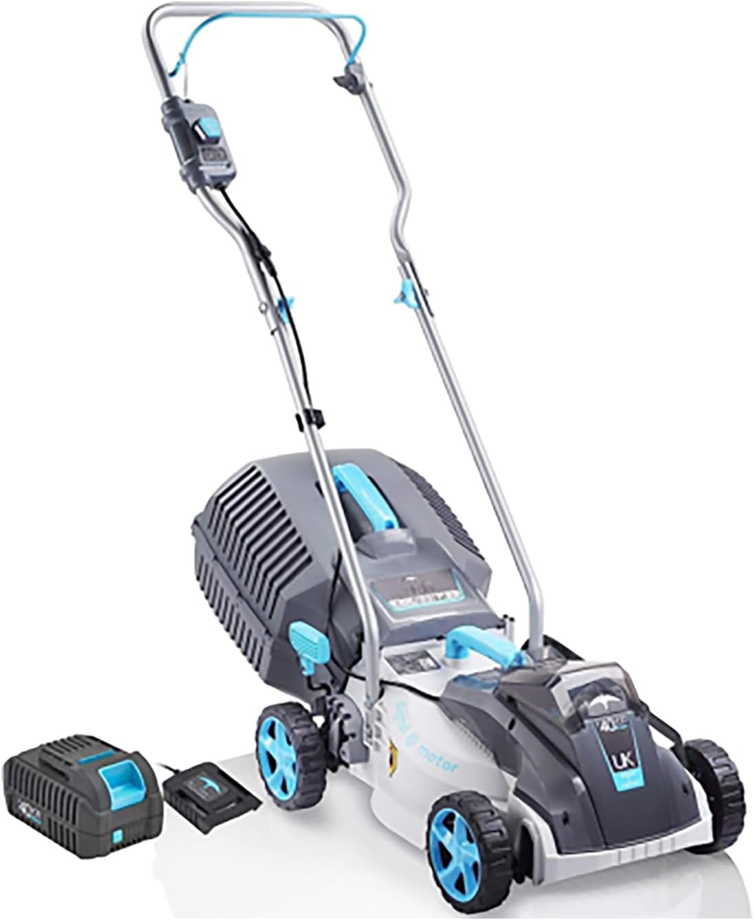 Cordless Lawn Mower, 15 - in Lawn Mowers Lightweight, 40V Lithium - ion Lawnmower w/Brushless Motor, 5 Cutting Heights Adjustable - Low Noise 2 in 1 Push MowerQuantumX Chargers