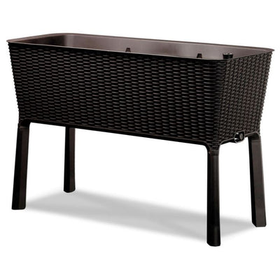 Dark Brown Wicker Raised Garden Bed Planter w/ Water IndicatorQuantumX Chargers