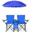 Double Folding Picnic Chairs Umbrella Mini Table Beverage Holder Carrying BagQuantumX Chargers