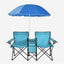 Double Folding Picnic Chairs Umbrella Mini Table Beverage Holder Carrying BagQuantumX Chargers