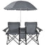Double Folding Picnic Chairs Umbrella Mini Table Beverage Holder Carrying BagQuantumX Chargers