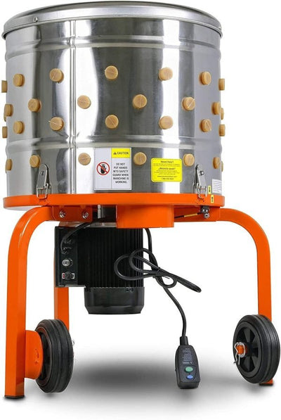 Electric Chicken Plucker, 1HP 280RPM, Stainless Steel, 92 Fingers, Drum, Heavy Duty Poultry De - Feathering MachineQuantumX Chargers
