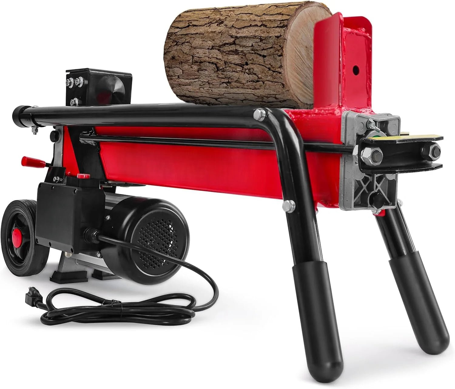 Electric Log Splitter 7 - Ton - Efficient Wood Splitter with 3500 Motor Speed, 15 Amp, Horizontal Full Beam Design and Steel Wedge for Firewood & Kindling CuttingQuantumX Chargers