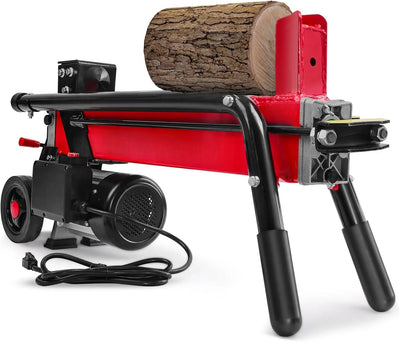 Electric Log Splitter 7 - Ton - Efficient Wood Splitter with 3500 Motor Speed, 15 Amp, Horizontal Full Beam Design and Steel Wedge for Firewood & Kindling CuttingQuantumX Chargers