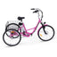 Electric Tricycle for Adults, 7 Speeds Folding Electric Trike, 24 Inch 3 Wheel Motorized Bicycle w/ 36V 10Ah Removable Battery, E Trikes with Large Basket, 330 Loading Capacity, 250W Motor, PinkQuantumX Chargers
