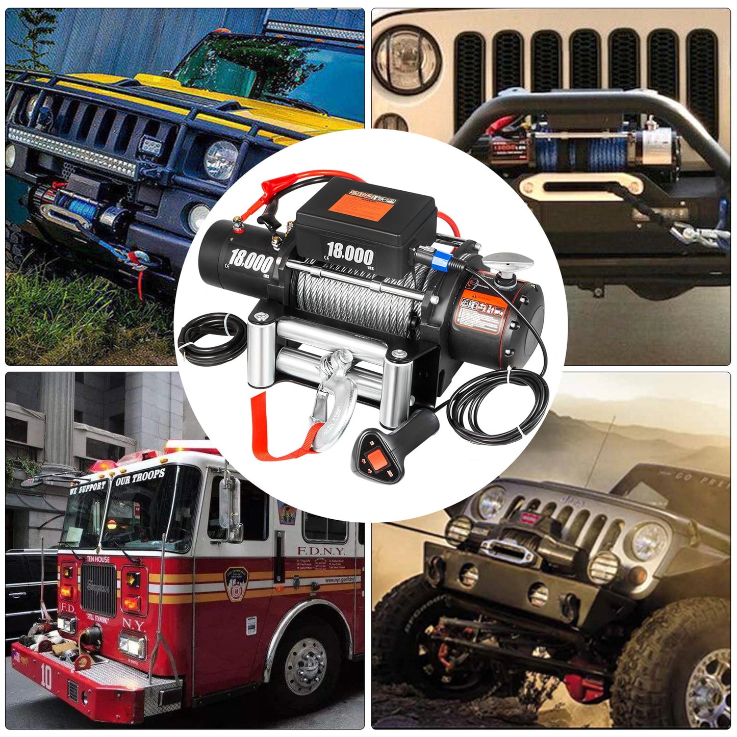 Electric Winch 12V Steel Cable Off - road ATV UTV Truck Towing TrailerQuantumX Chargers