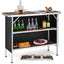 Folding Camping Table, Aluminum Portable Pop - Up Bar Table with 2 - Tier Storage ShelvesQuantumX Chargers