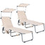 Folding Lounge Chair w/Shade Canopy and Storage PocketQuantumX Chargers