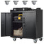 Garage Storage Cabinet with Wheels, 2 Door Tool Cabinet with Adjustable Shelves, Metal Lockable Tool Cabinet, Rolling Tool Chest for Home, 34 H x 30.3 L x 18 W, Assembly RequiredQuantumX Chargers