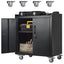 Garage Storage Cabinet with Wheels, 2 Door Tool Cabinet with Adjustable Shelves, Metal Lockable Tool Cabinet, Rolling Tool Chest for Home, 34 H x 30.3 L x 18 W, Assembly RequiredQuantumX Chargers