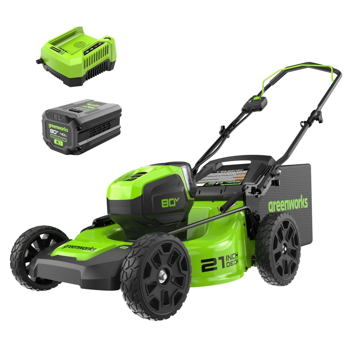 Greenworks 80V 21" Brushless Cordless Lawn MowerQuantumX Chargers