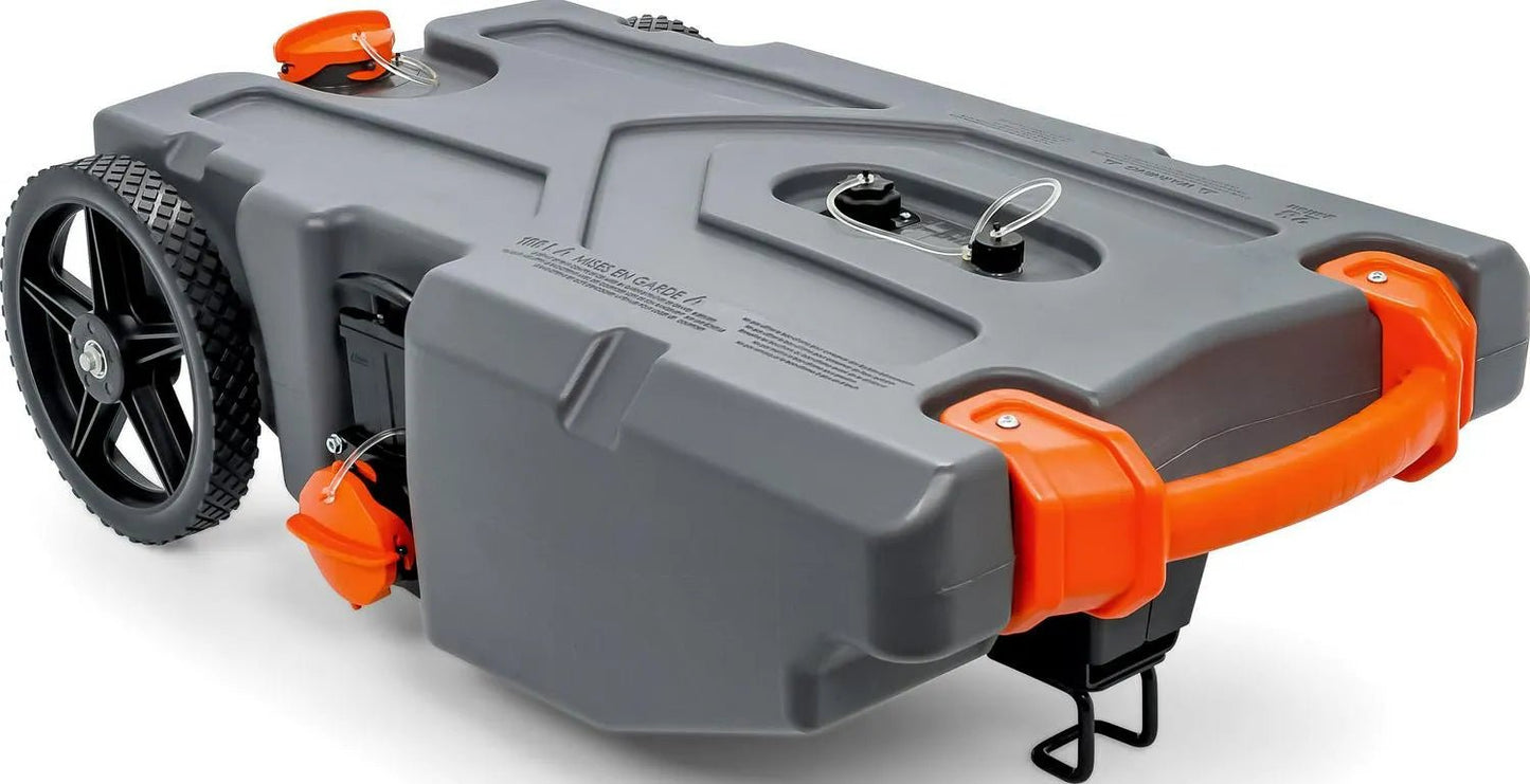 Heavy Duty 28 Gallon Portable RV Waste Holding Tank with Hose and Accessories Durable Leak Free and Odorless RV Tote Tank (39004)QuantumX Chargers