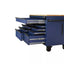 Heavy - Duty 52 in. 9 - Drawer Mobile Workbench with Adjustable - Height Solid Wood Top in Matte BlueQuantumX Chargers