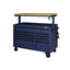 Heavy - Duty 52 in. 9 - Drawer Mobile Workbench with Adjustable - Height Solid Wood Top in Matte BlueQuantumX Chargers