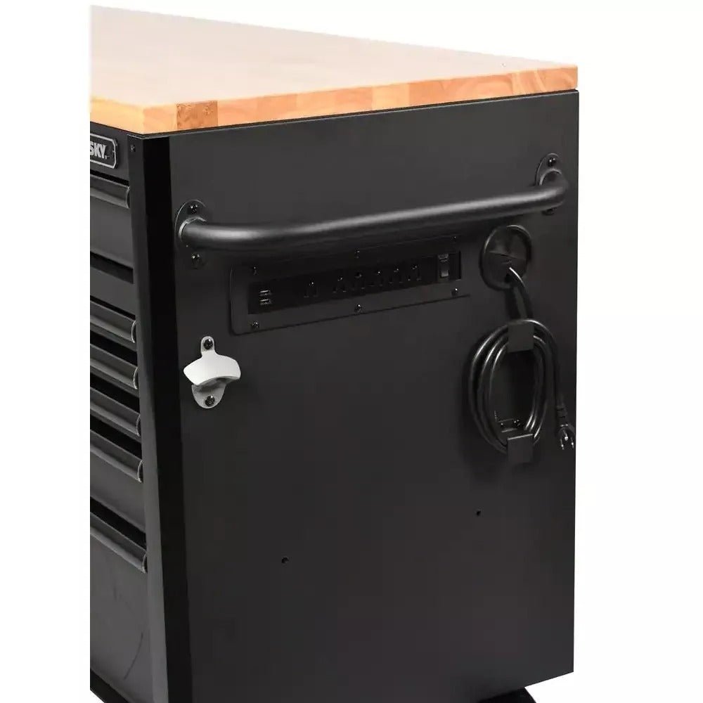Heavy Duty 61 in. W x 23 in. D 15 - Drawer Mobile Workbench with Solid Wood TopQuantumX Chargers