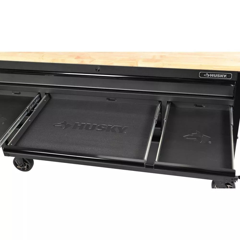 Heavy Duty 61 in. W x 23 in. D 15 - Drawer Mobile Workbench with Solid Wood TopQuantumX Chargers