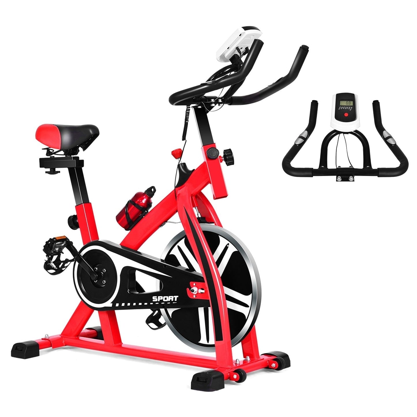 Indoor Cycling Bike, Stationary Bicycle Exercise Bike with FlywheeQuantumX Chargers