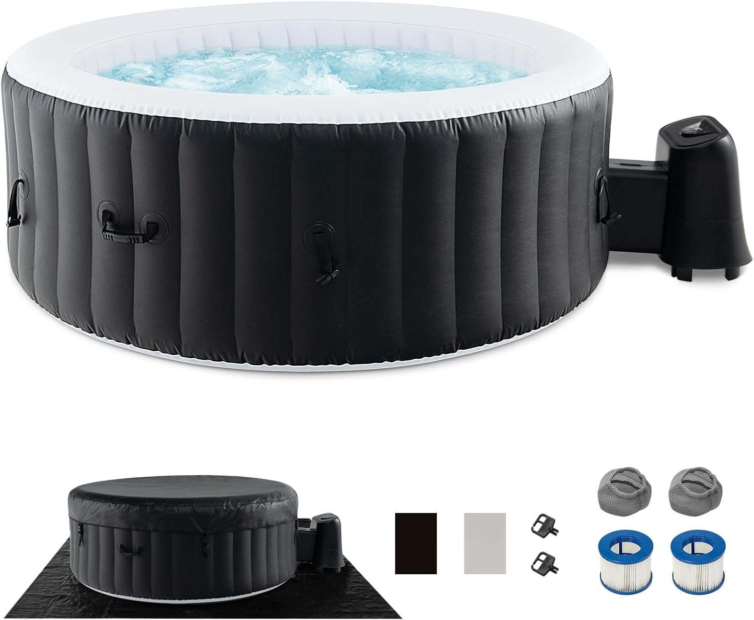 Inflatable Hot Tub, Blowup Pool Hottub, Portable Outdoor Water SPAQuantumX Chargers