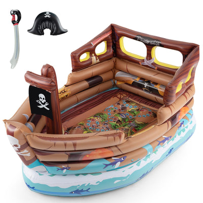 Inflatable Pirate Ship, Blow up Playscape with Built in MotorQuantumX Chargers