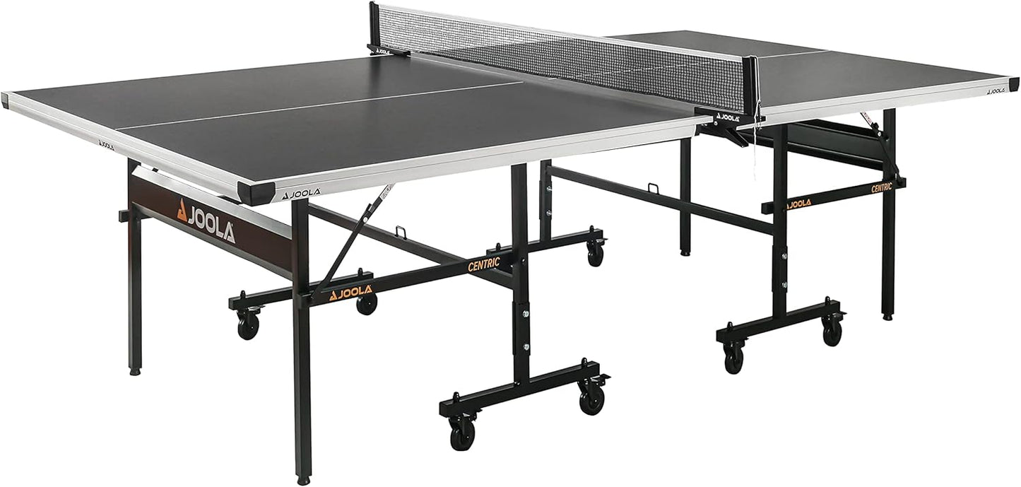 Inside Professional MDF Indoor Ping Pong Table with Quick Clamp Table Tennis Net and Post Set - 10 Minute Easy Assembly - Tournament Quality - Foldable with Single Player Playback ModeQuantumX Chargers
