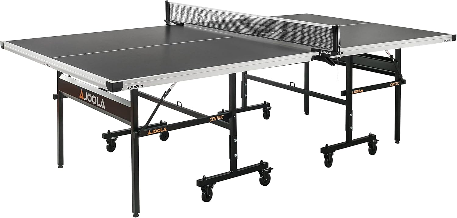 Inside Professional MDF Indoor Ping Pong Table with Quick Clamp Table Tennis Net and Post Set - 10 Minute Easy Assembly - Tournament Quality - Foldable with Single Player Playback ModeQuantumX Chargers