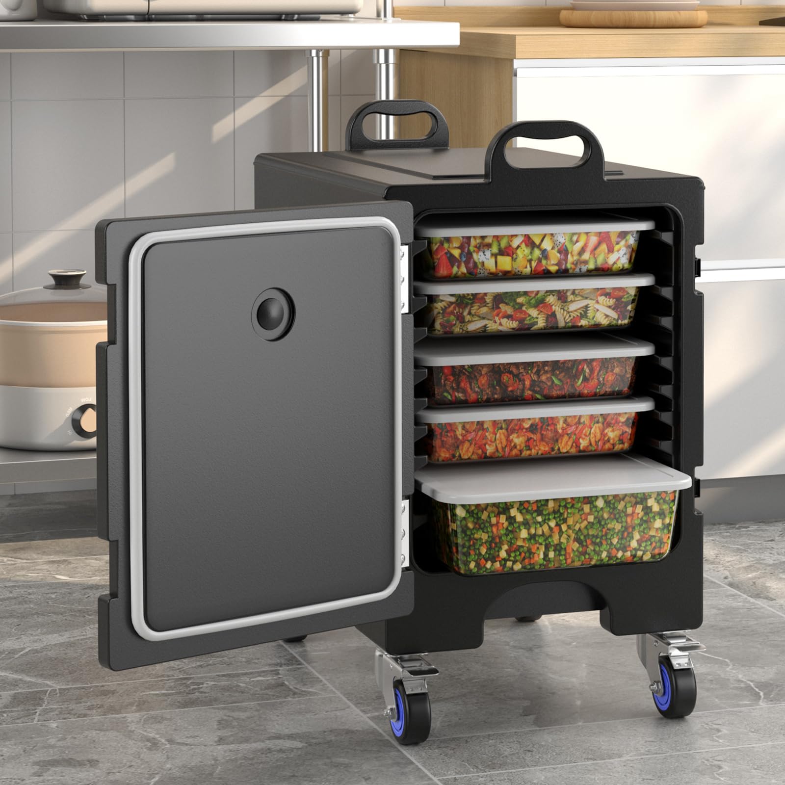 Insulated Food Pan Carrier for 5 Full - size PansQuantumX Chargers
