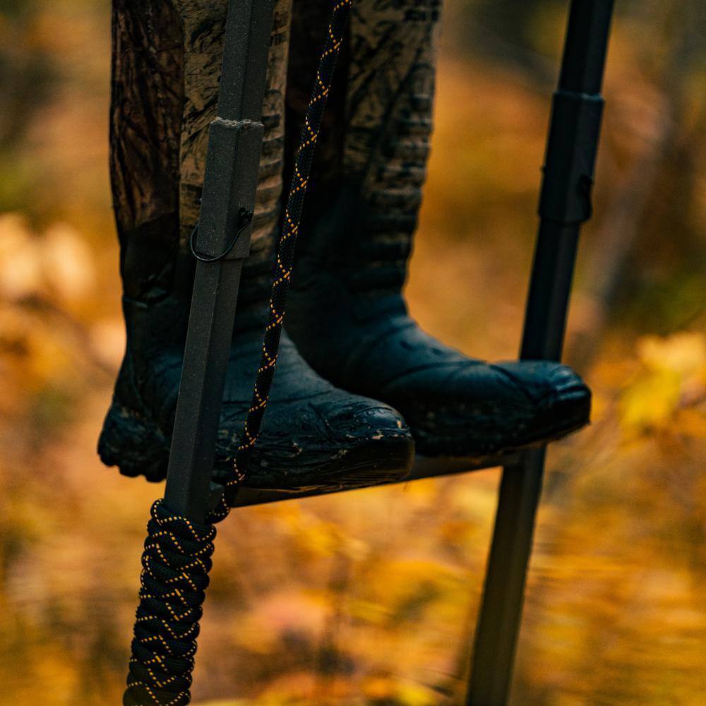 Jumbo Jack Ladder Stand Adjustable Shooting Rail, Large Platform, Mesh SeatQuantumX Chargers