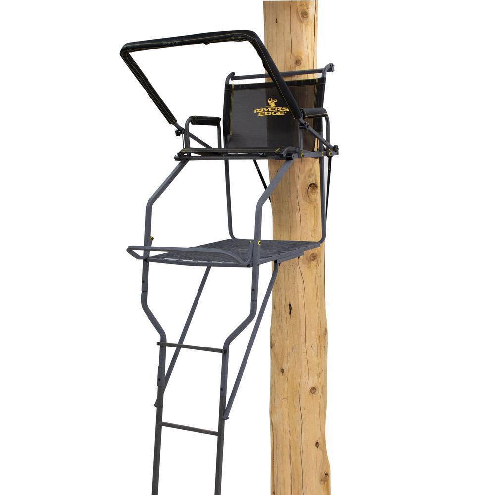 Jumbo Jack Ladder Stand Adjustable Shooting Rail, Large Platform, Mesh SeatQuantumX Chargers