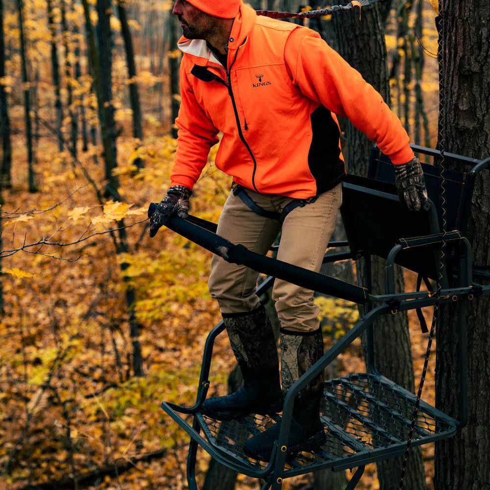 Jumbo Jack Ladder Stand Adjustable Shooting Rail, Large Platform, Mesh SeatQuantumX Chargers