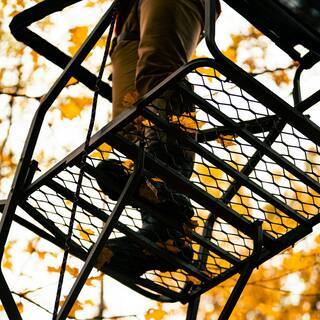 Jumbo Jack Ladder Stand Adjustable Shooting Rail, Large Platform, Mesh SeatQuantumX Chargers