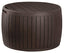 Keter Circa 37 Gallon Round Deck Box, Patio Table for Outdoor Cushion Storage, BrownQuantumX Chargers