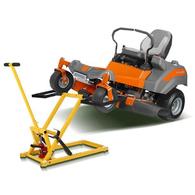 Lawn Mower Lift with Hydraulic Jack, 26 Inches Lawn Mower Lift, Welded Solid Steel Construction, Weight Capacity 500 LBS, for Riding Lawn Mowers Tractors, ATVs MaintenanceQuantumX Chargers