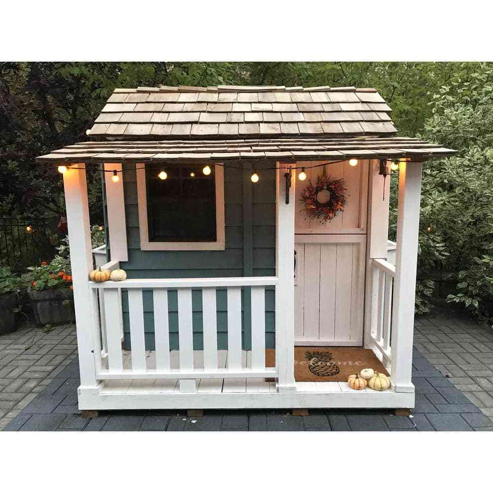 Outdoor Living Today Little Squirt 6 ft. Cedar Playhouse with Windows and Dutch DoorQuantumX Chargers