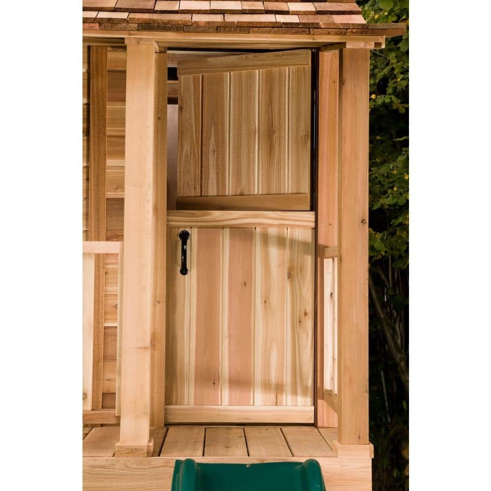 Outdoor Living Today Little Squirt 6 ft. Cedar Playhouse with Windows and Dutch DoorQuantumX Chargers