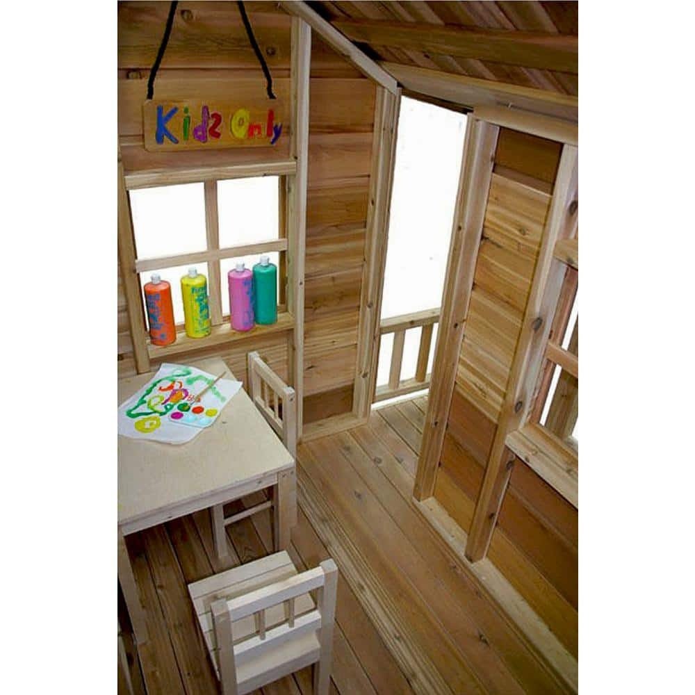 Outdoor Living Today Little Squirt 6 ft. Cedar Playhouse with Windows and Dutch DoorQuantumX Chargers