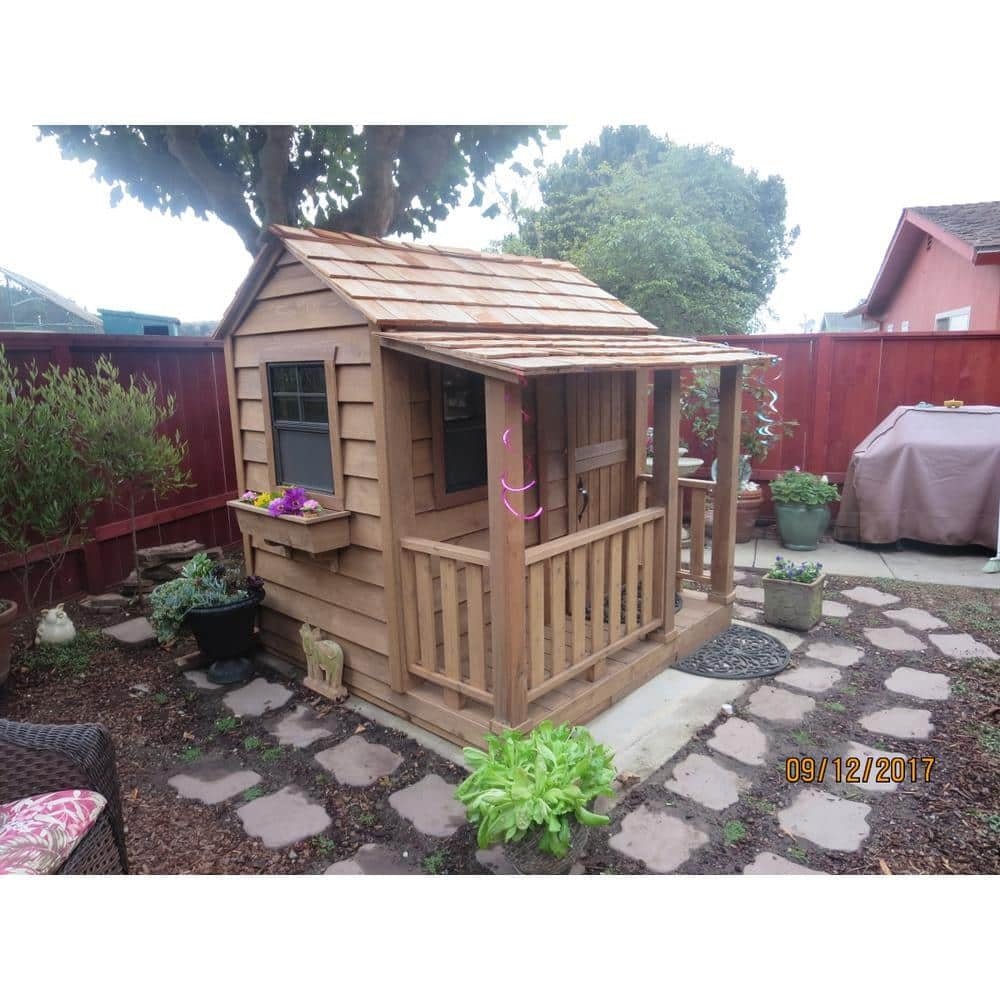 Outdoor Living Today Little Squirt 6 ft. Cedar Playhouse with Windows and Dutch DoorQuantumX Chargers