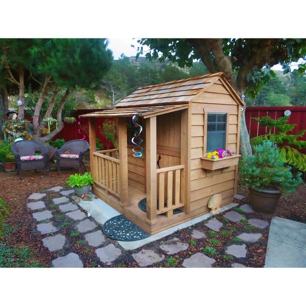 Outdoor Living Today Little Squirt 6 ft. Cedar Playhouse with Windows and Dutch DoorQuantumX Chargers