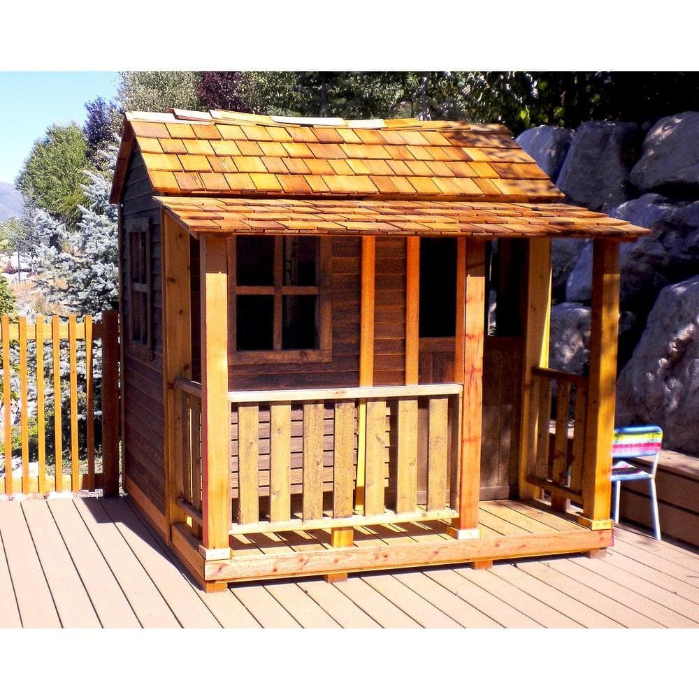 Outdoor Living Today Little Squirt 6 ft. Cedar Playhouse with Windows and Dutch DoorQuantumX Chargers
