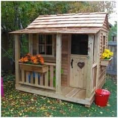 Outdoor Living Today Little Squirt 6 ft. Cedar Playhouse with Windows and Dutch DoorQuantumX Chargers