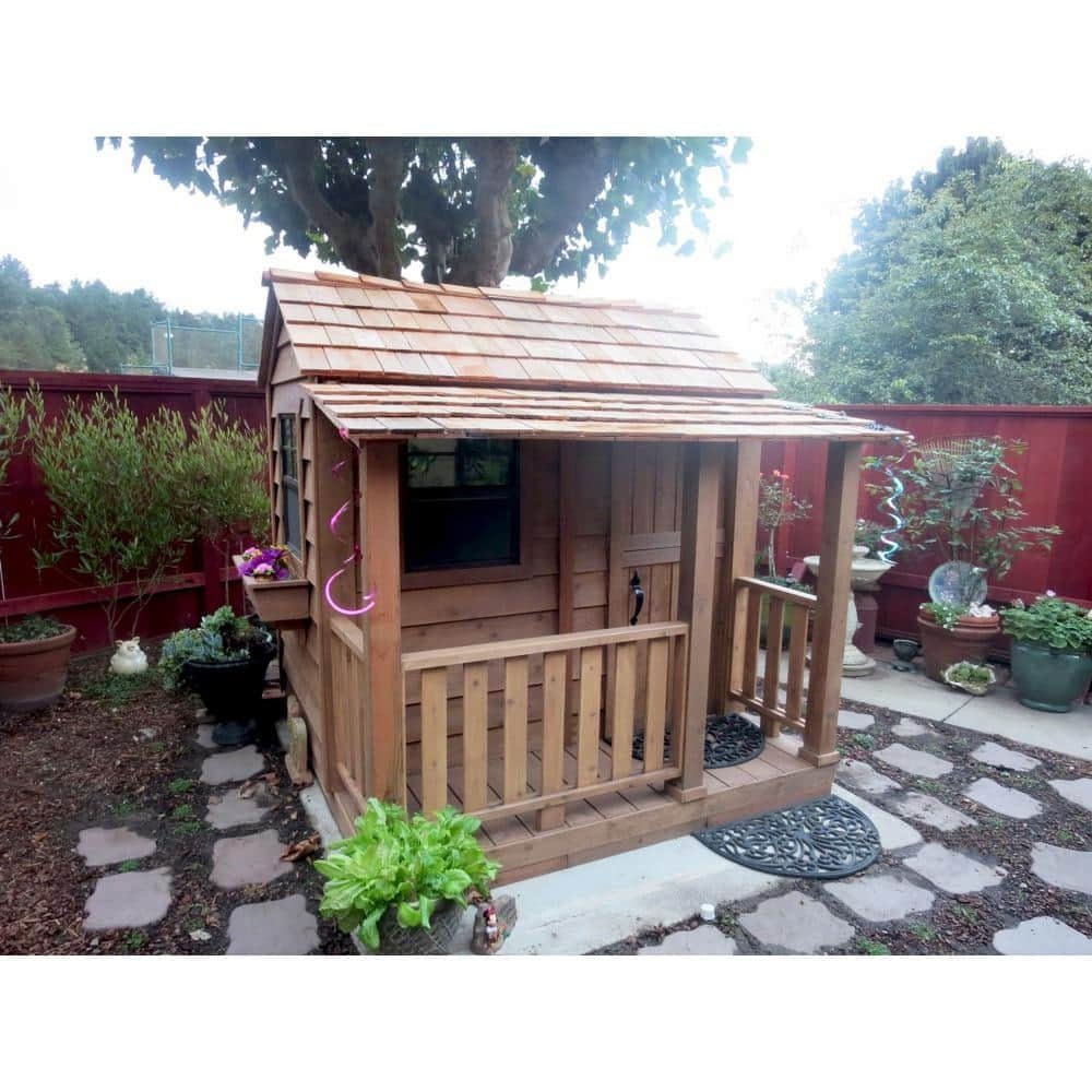 Outdoor Living Today Little Squirt 6 ft. Cedar Playhouse with Windows and Dutch DoorQuantumX Chargers