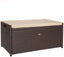 Outdoor Storage Bench Rattan Style Deck Box Wicker Patio Furniture Water Resistance w/Seat Cushion, 60 - Gallon, BrownQuantumX Chargers