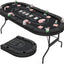 Poker Table Foldable, 8 Players Card Board Game Table w/Deep Metal Cup HoldersQuantumX Chargers