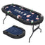 Poker Table Foldable, 8 Players Card Board Game Table w/Deep Metal Cup HoldersQuantumX Chargers