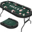 Poker Table Foldable, 8 Players Card Board Game Table w/Deep Metal Cup HoldersQuantumX Chargers