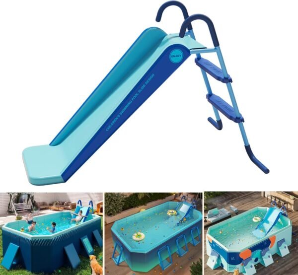 Pool Slide Inflatable Swimming Water Slide. Summer Swimming Pool Supplies Universal Trampoline Ladder Backyard Slide Home Playground EquipmentQuantumX Chargers