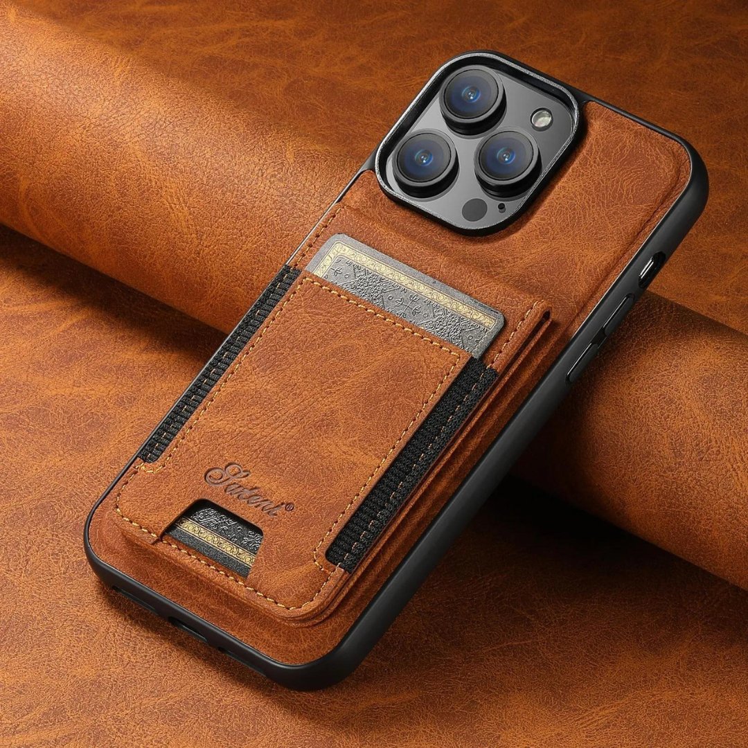 Premium 2 - in - 1 Leather Wallet & MagSafe iPhone Case - Litchi BlueQuantumX Chargers