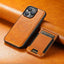 Premium 2 - in - 1 Leather Wallet & MagSafe iPhone Case - Litchi KhakiQuantumX Chargers