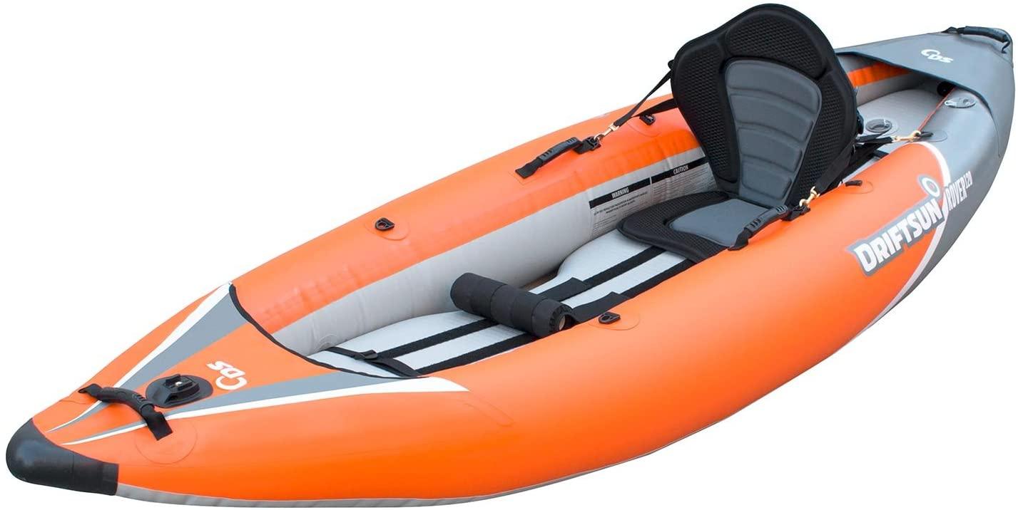 Rover 120/220 Inflatable Tandem White - Water Kayak with High Pressure Floor and EVA Padded Seats with High Back Support, Includes Action Cam Mount, Aluminum Paddles, Pump and MoreQuantumX Chargers