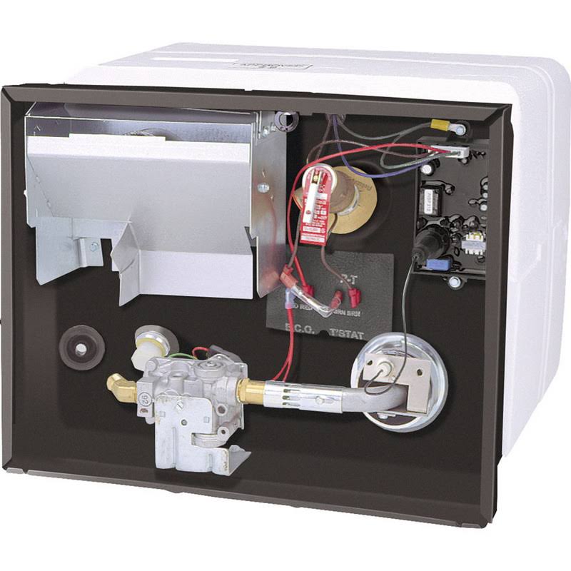 RV Water Heater , 6 Gallon, Gas, Polar White, Patented U - Tube DesignQuantumX Chargers